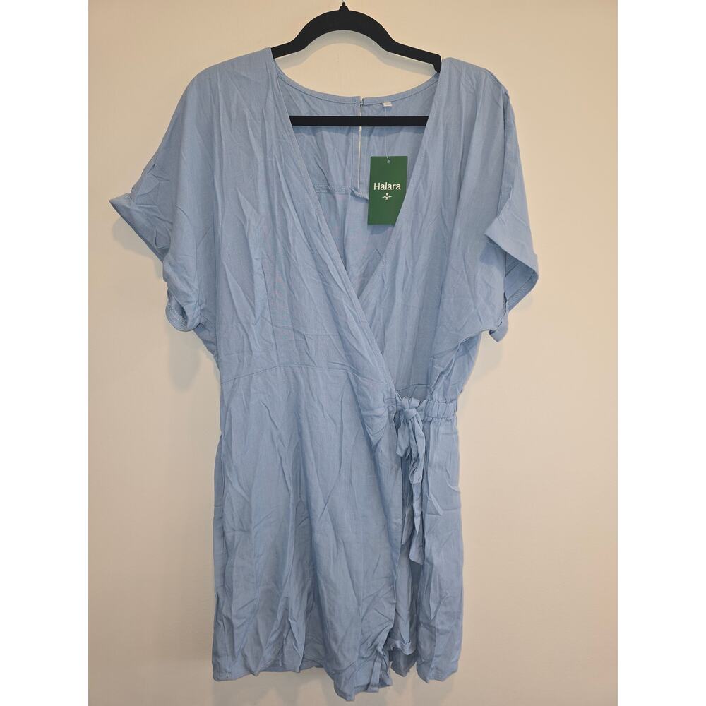 Halara Light Blue Wrap Romper